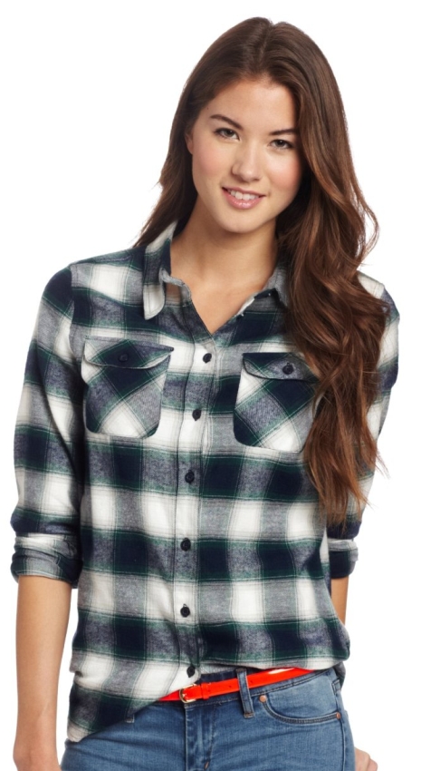 flannel polo shirt womens
