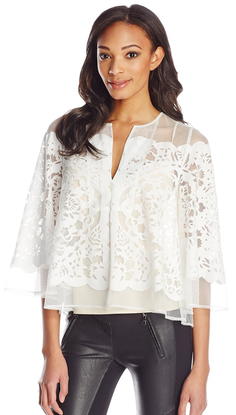 Women's Debi Lace Cape Top with Bell Sleeves