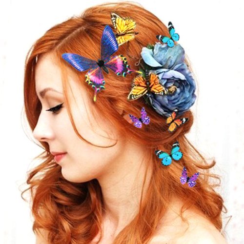 Chic Beautiful Colorful Butterfly Head Decor