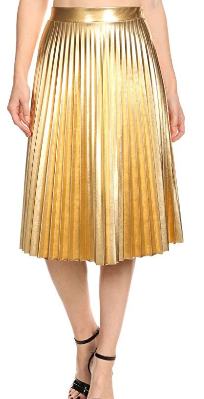 faux-leather-high-waist-pleated-skirt