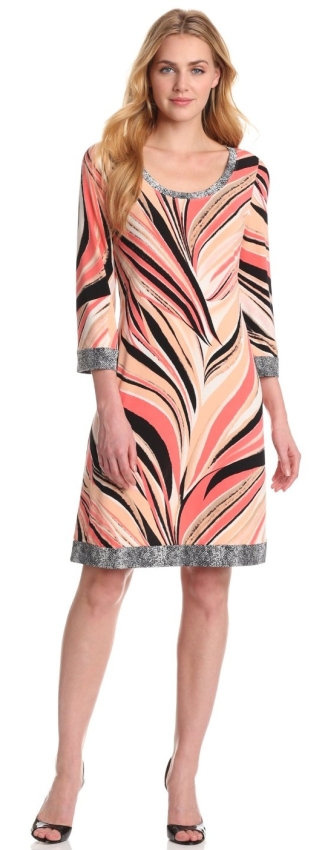 Calvin Klein Women's Printed Scoop Neck Dress