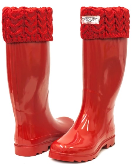 rain boots in snow