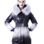 Fox Fur Trim Two-Tone Waterproof Shell Hooded Down Coat