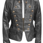 Women Military Style Leather Jacket