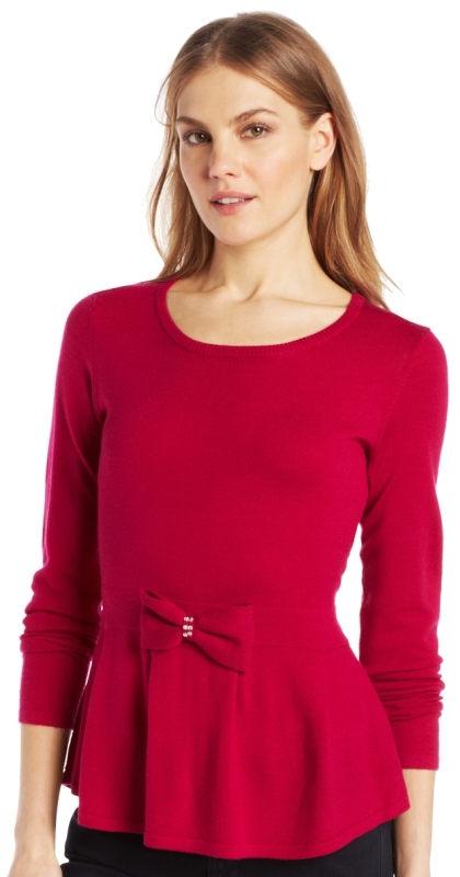 Women's Long-Sleeve Peplum Sweater