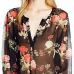 Botanical Floral Long-Sleeve Blouse