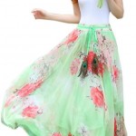Chiffon Retro Long Maxi Skirt Vintage Dress