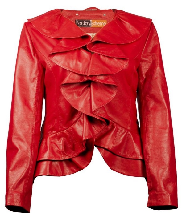 Womens Black or Red or Blue Leather Jacket