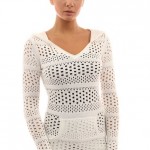 Women's Hoodie Open Stitch Knit Top
