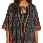 Women's Striped Poncho Sweater