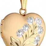 14k Gold-Filled Two-Tone Hand-Engraved Heart