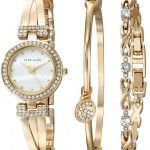 Swarovski Crystal-Accented Gold-Tone Bangle Watch