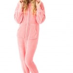 Pink Hoodie Plush Footed Pajamas