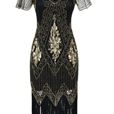 Women’s Flapper Dresses 1920s Sequins Art Deco Gatsby Cocktail Dress