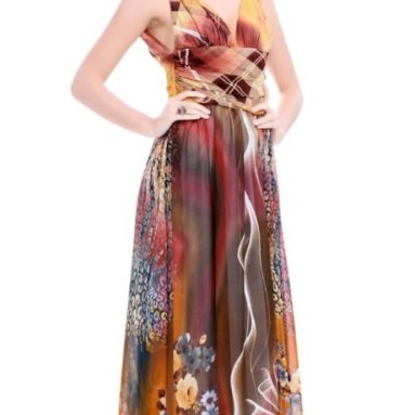 Floral Printed Chiffon Casual Dress