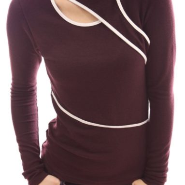 Neck Long Sleeve Knit Top