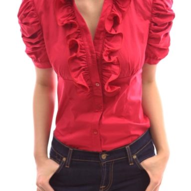 Sleeve Fitted Blouse Top