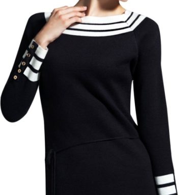 Wool Cotton-Blend Knitted Sweater Dress